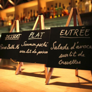 Menus and signs